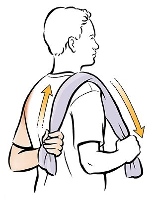 Exercises for Shoulder Flexibility: Back Scratch.
